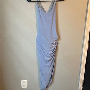 Windsor Light Blue Backless Draped Dress